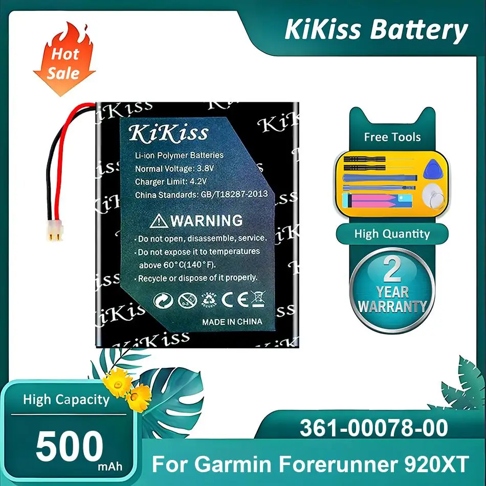 KiKiss Battery For Garmin Forerunner 920XT,361-00078-00,500mAh
KiKiss Battery For Garmin Forerunner 920XT,361-00078-00,500mAh