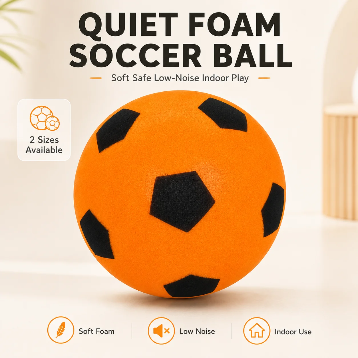 Silent Soccer Ball Indoor Foam Football Airless Soft Bounce Kids Teens Training Home Exercise Durable Lightweight Portable Set
Silent Soccer Ball Indoor Foam Football Airless Soft Bounce Kids Teens Training Home Exercise Durable Lightweight Portable Set
