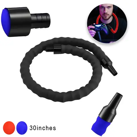 Manguera de silicona de 30 pulgadas para hookah, manos libres, con correa flexible para el cuello, tubo colgante para hookah, manguera Lazy Hose