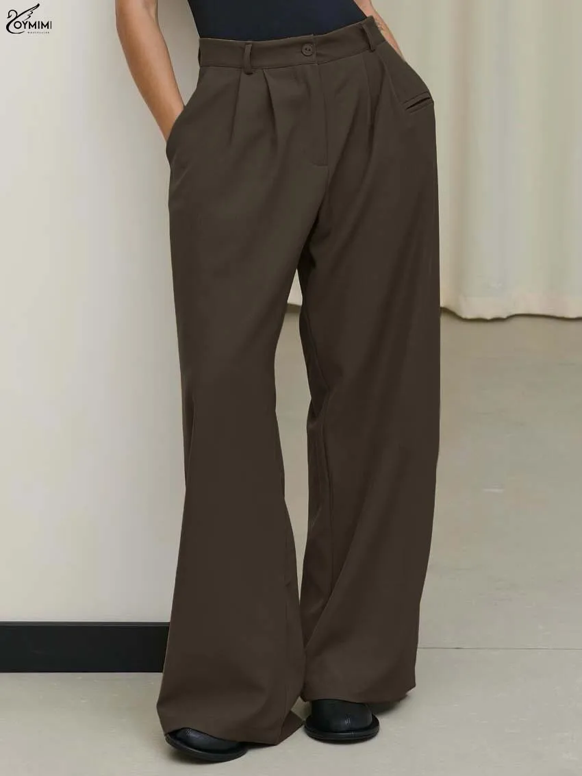 Oymimi Fashion Brown Button Women's Pants Elegant High Waisted Straight Trousers Casual Pockets Full Length Pants Streetwear
Oymimi Fashion Brown Button Women's Pants Elegant High Waisted Straight Trousers Casual Pockets Full Length Pants Streetwear