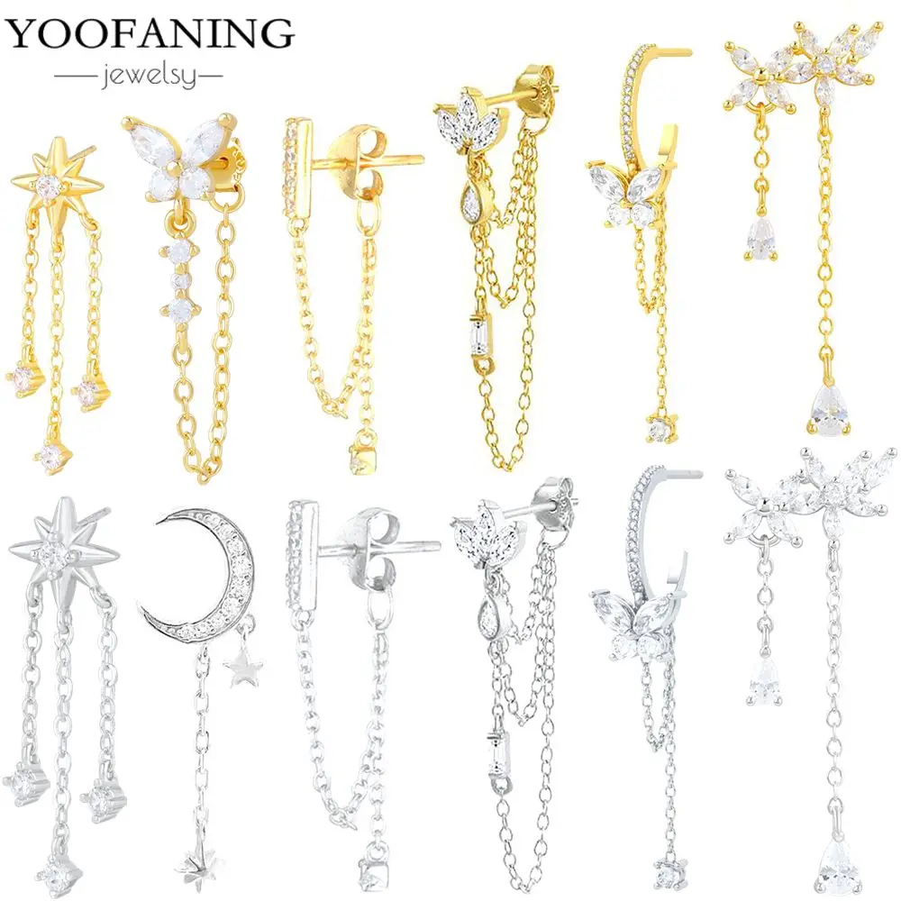 YUXINTOME 1PC 925 Sterling Silver Ear Needle Colorful Zircon Chain Tassel Hoop Earrings for Women Two Holes Earring Jewelry A45
YUXINTOME 1PC 925 Sterling Silver Ear Needle Colorful Zircon Chain Tassel Hoop Earrings for Women Two Holes Earring Jewelry A45
