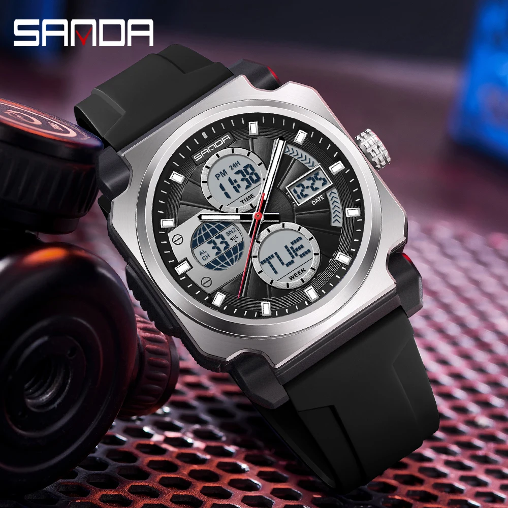 SANDA New 3377 Casual Men's Electronic Watch Sports Multi-Functional Waterproof Night Light Fashion Men's Electronic Watch 2025
SANDA New 3377 Casual Men's Electronic Watch Sports Multi-Functional Waterproof Night Light Fashion Men's Electronic Watch 2025