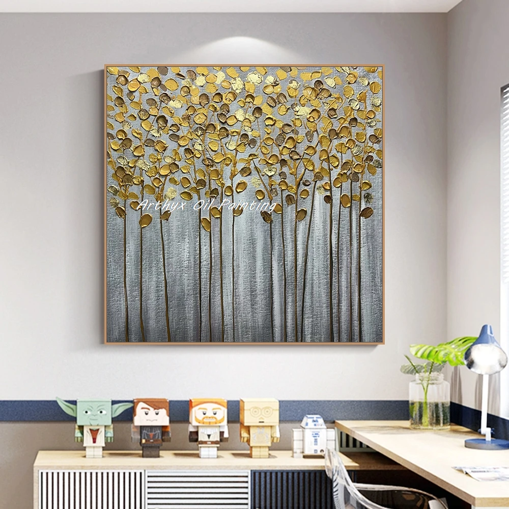 Arthyx,Large Handpainted Gold Flowers Oil Paintings On Canvas,Wall Art Picture,Abstract Poster,Room Decoration,Modern Home Decor
Arthyx,Large Handpainted Gold Flowers Oil Paintings On Canvas,Wall Art Picture,Abstract Poster,Room Decoration,Modern Home Decor