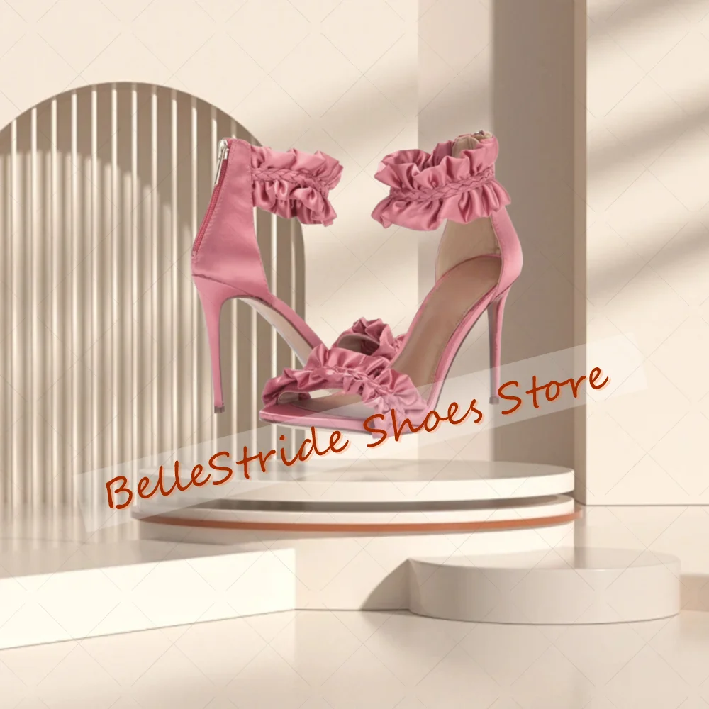 Pink Back Zipper Ruffles Sandals Open Toe Fashion Women Shoes Stilettos High Heels Party Banquet Dating 2025 Zapatos Para Mujere
Pink Back Zipper Ruffles Sandals Open Toe Fashion Women Shoes Stilettos High Heels Party Banquet Dating 2025 Zapatos Para Mujere