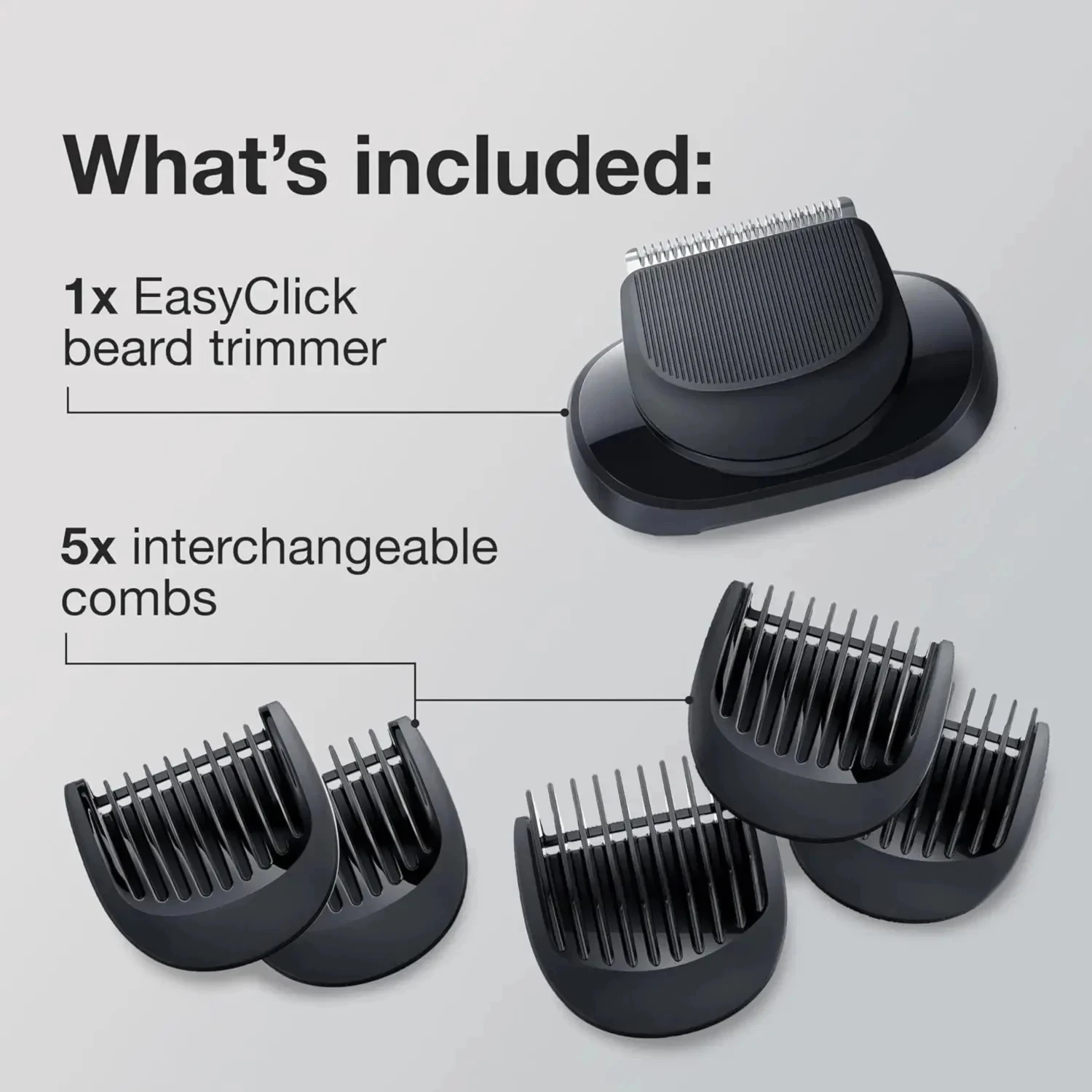 Beard Trimmer & Combs For Braun Series 5, 6 and 7 Electric Razors 5018s, 5020s, 6075cc, 7071cc, 7075cc, 7085cc, 7020s, 5050cs
Beard Trimmer & Combs For Braun Series 5, 6 and 7 Electric Razors 5018s, 5020s, 6075cc, 7071cc, 7075cc, 7085cc, 7020s, 5050cs