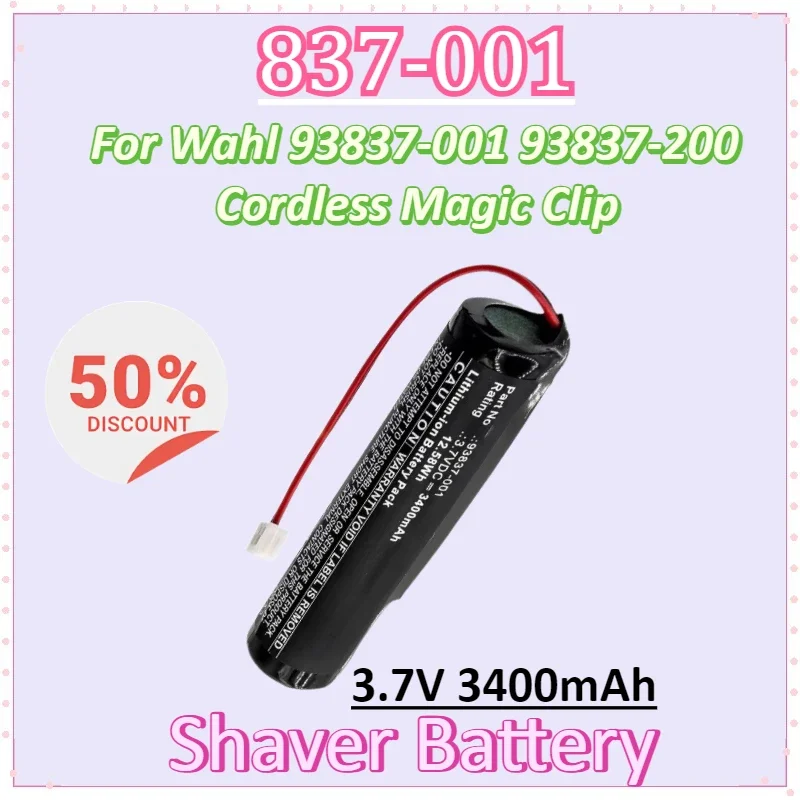 Новый аккумулятор 837-001 3,7 В 3400 мАч 12,58 Втч для Wahl 93837-001 93837-200 Cordless Magic Clip Designer Sterling 4 Super Taper Senior
Новый аккумулятор 837-001 3,7 В 3400 мАч 12,58 Втч для Wahl 93837-001 93837-200 Cordless Magic Clip Designer Sterling 4 Super Taper Senior