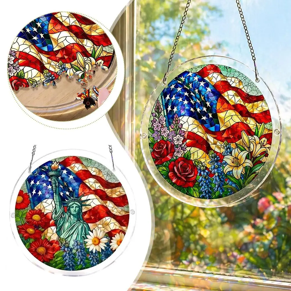 250th Anniversary USA Suncatcher Patriotic Stained Glass Window Hanging Independence Day Decoration Home Garden Decor Gift
250th Anniversary USA Suncatcher Patriotic Stained Glass Window Hanging Independence Day Decoration Home Garden Decor Gift