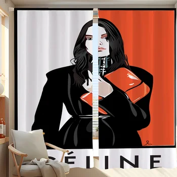 거실용 주방 커튼, 암막 커튼, 문짝 커튼, 럭셔리 브랜드, C-celine-e 파티션, 침실 장식, 2 개