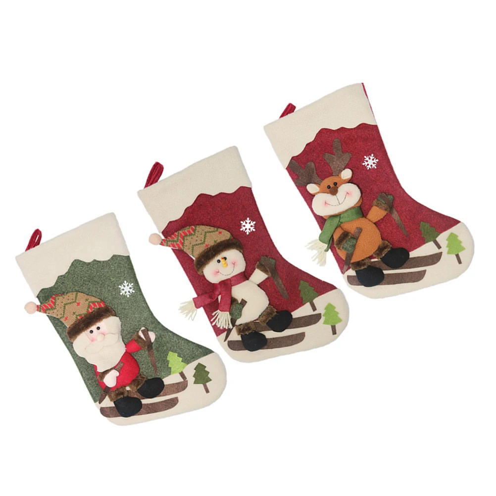 3 Pcs Christmas Stockings Gift Bags Santa Claus Snowman Elk Design Reusable Cloth Candy Socks for Home Party Tree Decor
3 Pcs Christmas Stockings Gift Bags Santa Claus Snowman Elk Design Reusable Cloth Candy Socks for Home Party Tree Decor
