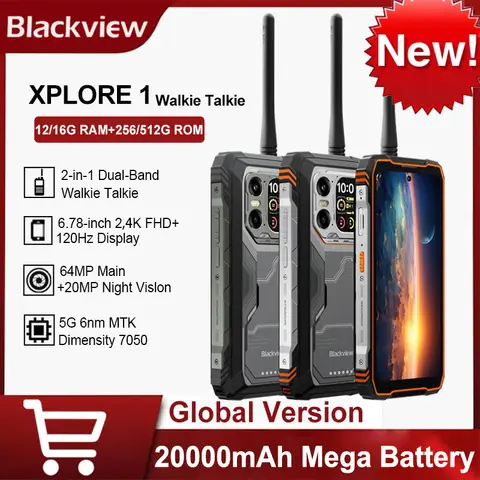 Blackview XPLORE 1 Walkie Talk Telefono robusto Display da 6,78 pollici 12/16 GB + 256/512 GB MTK Dimensity 7050 Android 15 64 MP Fotocamera Mobile