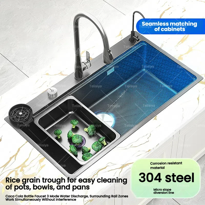 Stainless Steels Kitchen Sink Household Wash Dish and Wash Vegetables Basin Large Single Slot Multifunctional Dishwashing Bowl
Stainless Steels Kitchen Sink Household Wash Dish and Wash Vegetables Basin Large Single Slot Multifunctional Dishwashing Bowl