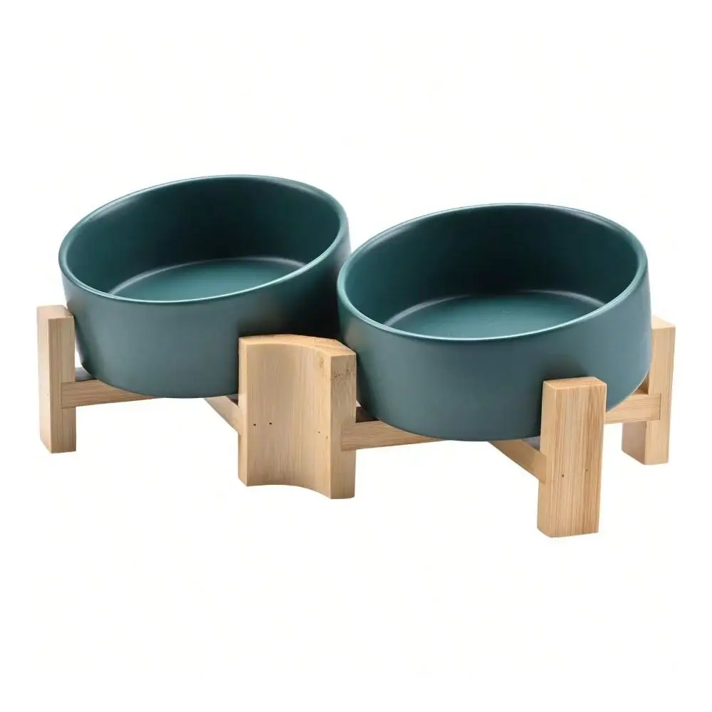 Slanted Ceramic Dog And Cat Bowl With Wooden Stand For Medium Dogs And Cats Tilted Design Promotes Natural Feeding Posture No S
Slanted Ceramic Dog And Cat Bowl With Wooden Stand For Medium Dogs And Cats Tilted Design Promotes Natural Feeding Posture No S