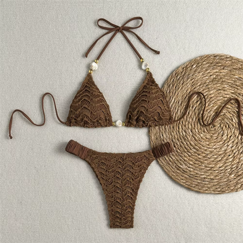 Sexy Brown Lace Mesh Swimwear Triangle Halter Bead String Bikinis Sets Micro Thong Swimwsuit Woman 2026 Bather Bikini Femmes
Sexy Brown Lace Mesh Swimwear Triangle Halter Bead String Bikinis Sets Micro Thong Swimwsuit Woman 2026 Bather Bikini Femmes