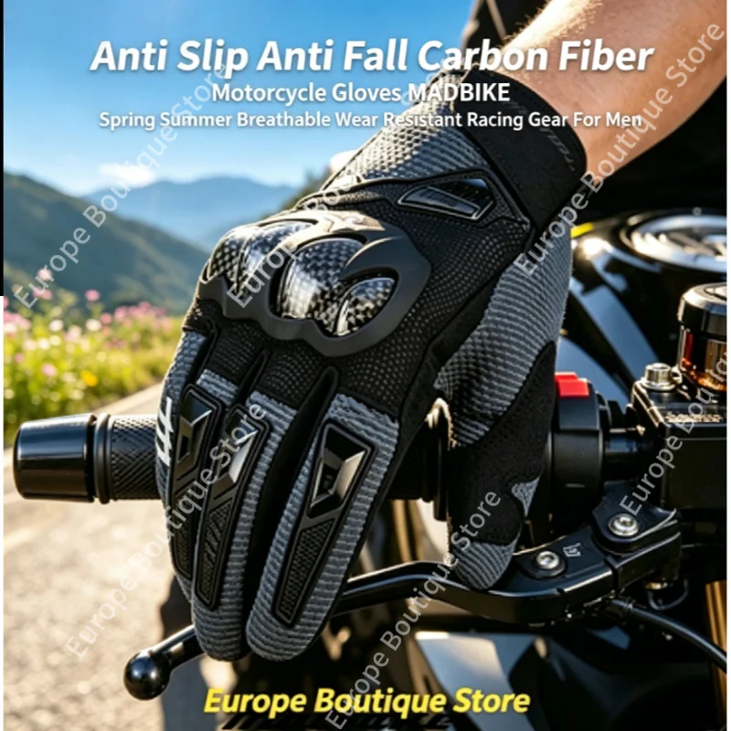 2026 NEW Anti Slip Anti Fall Carbon Fiber Motorcycle Gloves MADBIKE Spring Summer Breathable Wear Resistant Racing Gear for Men
2026 NEW Anti Slip Anti Fall Carbon Fiber Motorcycle Gloves MADBIKE Spring Summer Breathable Wear Resistant Racing Gear for Men