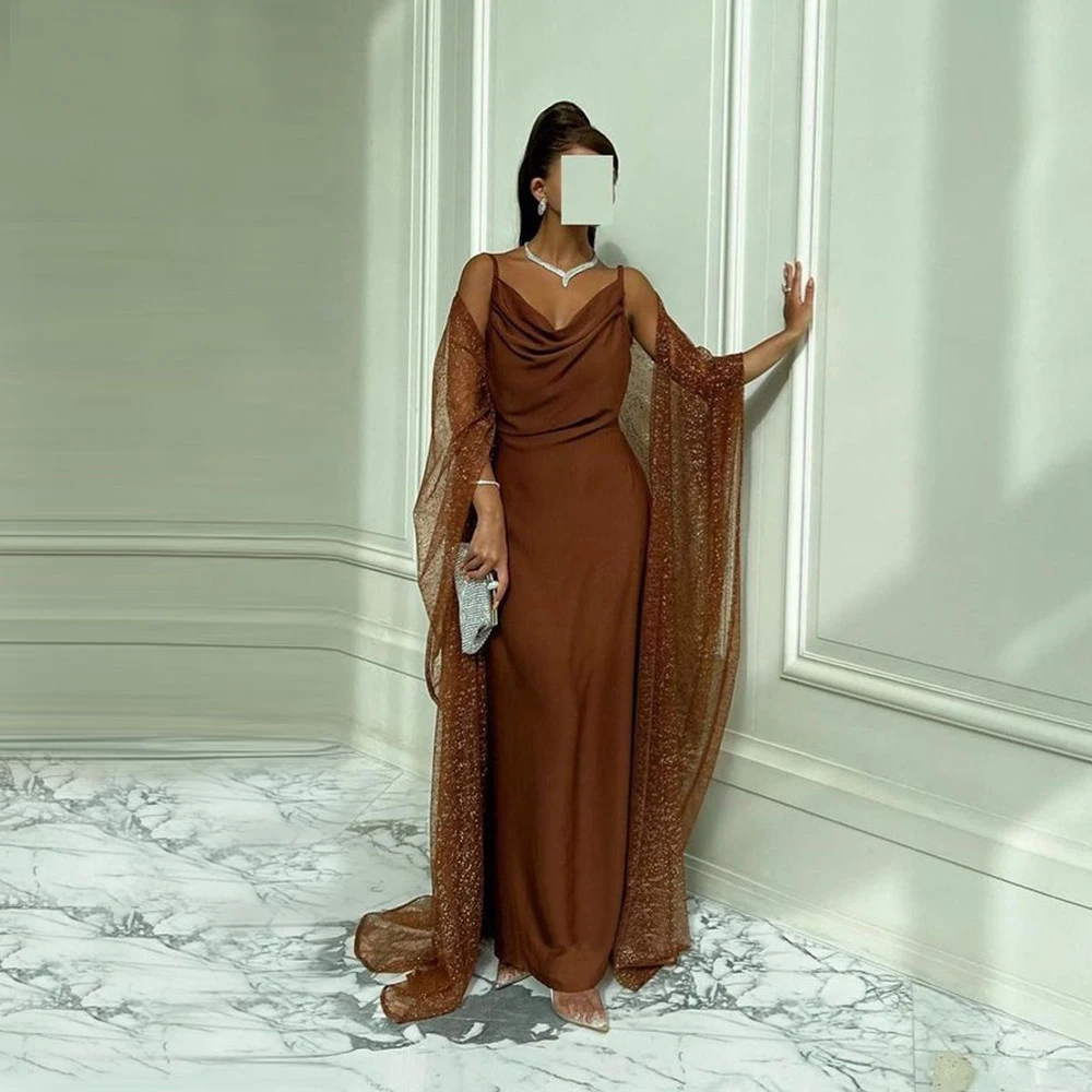 2024 Newest Coffee Brown Silk Saudi Arabic Women Formal Evening Dresses Glitter Shawl Floor Length Night Occasion Event Gowns
2024 Newest Coffee Brown Silk Saudi Arabic Women Formal Evening Dresses Glitter Shawl Floor Length Night Occasion Event Gowns