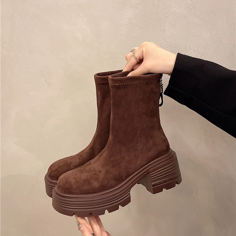 New Style Women's Ankle Boots Fashion Platform Shoes Block Heels Solid Colors Women Pumps Sexy Leather Boots Square Toe Boots
New Style Women's Ankle Boots Fashion Platform Shoes Block Heels Solid Colors Women Pumps Sexy Leather Boots Square Toe Boots