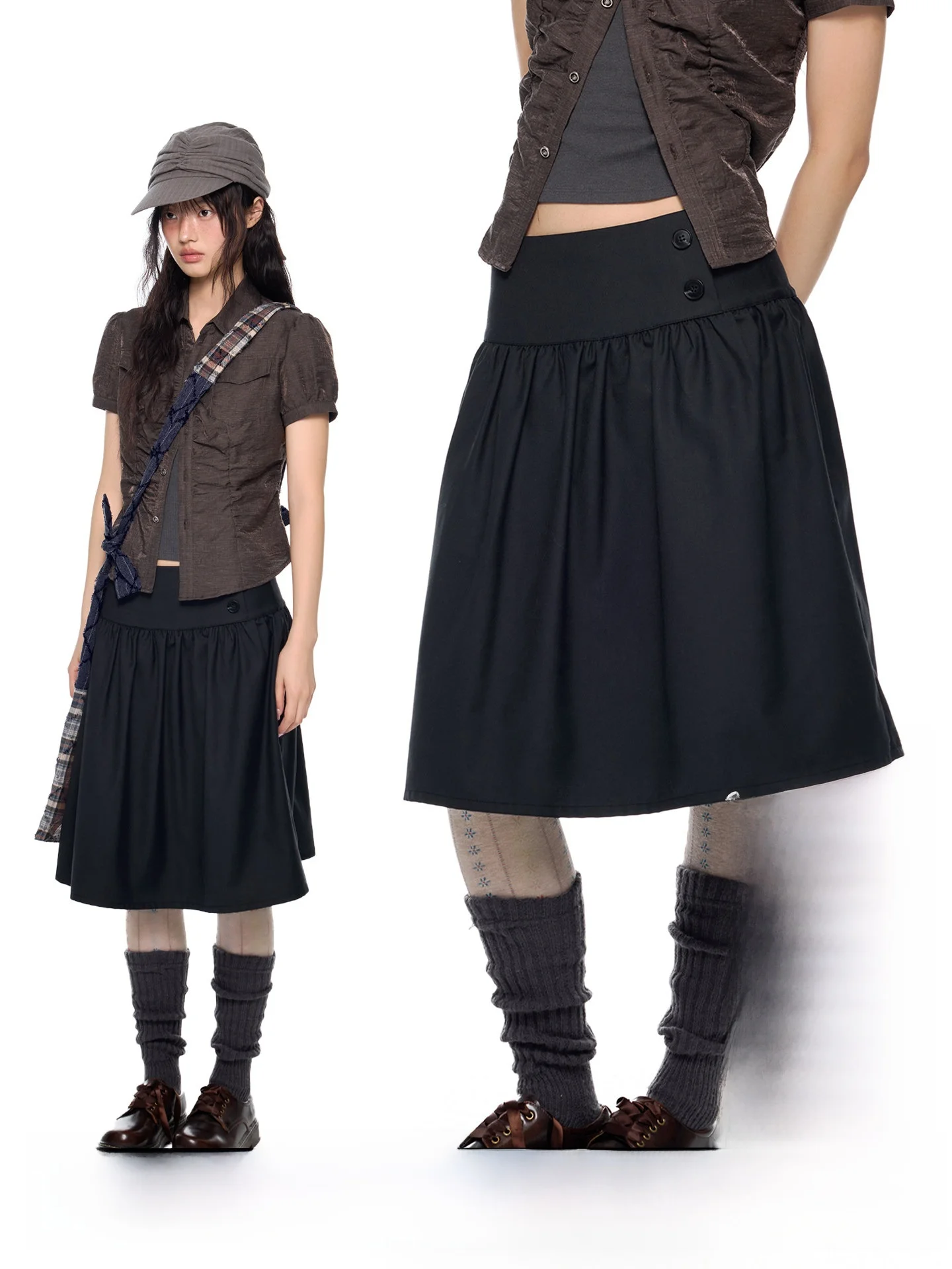 EZEK Women's Pleated Flared Skirt Casual Style Spring Summer New Fashion Lightweight Multi-Pocket Slimming Half-length Skirt
EZEK Women's Pleated Flared Skirt Casual Style Spring Summer New Fashion Lightweight Multi-Pocket Slimming Half-length Skirt
