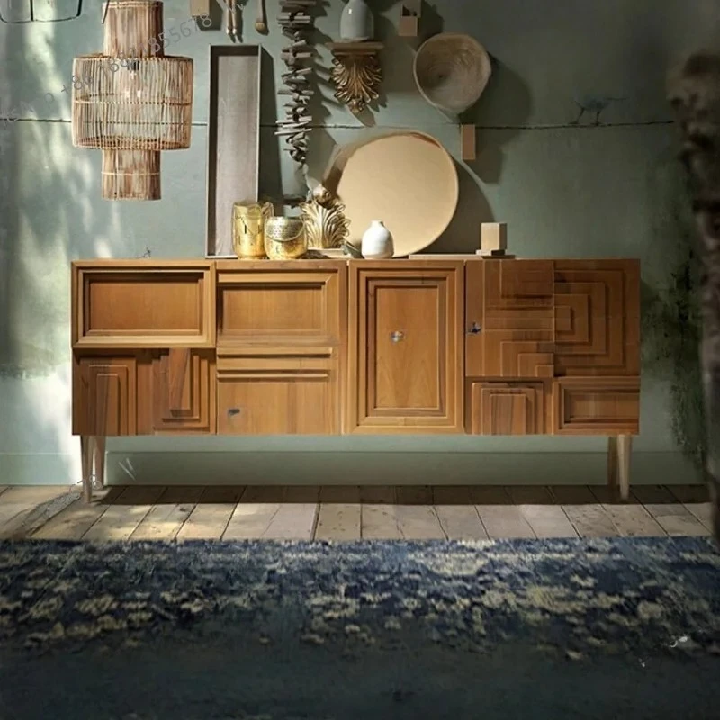 Modern light luxury solid wood dining side cabinet, living room storage storage cabinet, geometric design, engraving
Modern light luxury solid wood dining side cabinet, living room storage storage cabinet, geometric design, engraving