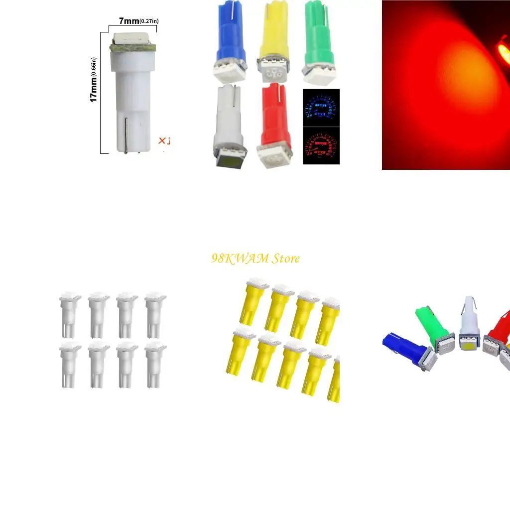Vehicle Instrument Panel LED Bulbs 12V 5050 100 Pack Motorcycle Dashboard Lights for Gauge Repair 68UF
Vehicle Instrument Panel LED Bulbs 12V 5050 100 Pack Motorcycle Dashboard Lights for Gauge Repair 68UF