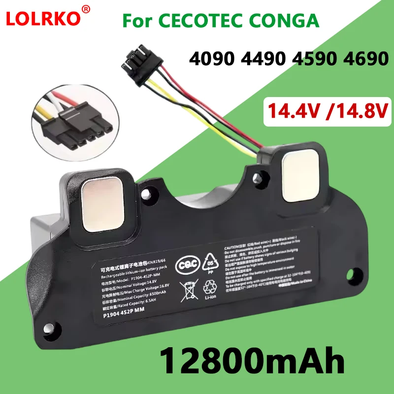 NEW Replacement Battery For CECOTEC CONGA 4090 4490 4590 4690 Robot Vacuum Cleaner Accessories Spare Parts Tool 14.8V 12800mAh
NEW Replacement Battery For CECOTEC CONGA 4090 4490 4590 4690 Robot Vacuum Cleaner Accessories Spare Parts Tool 14.8V 12800mAh
