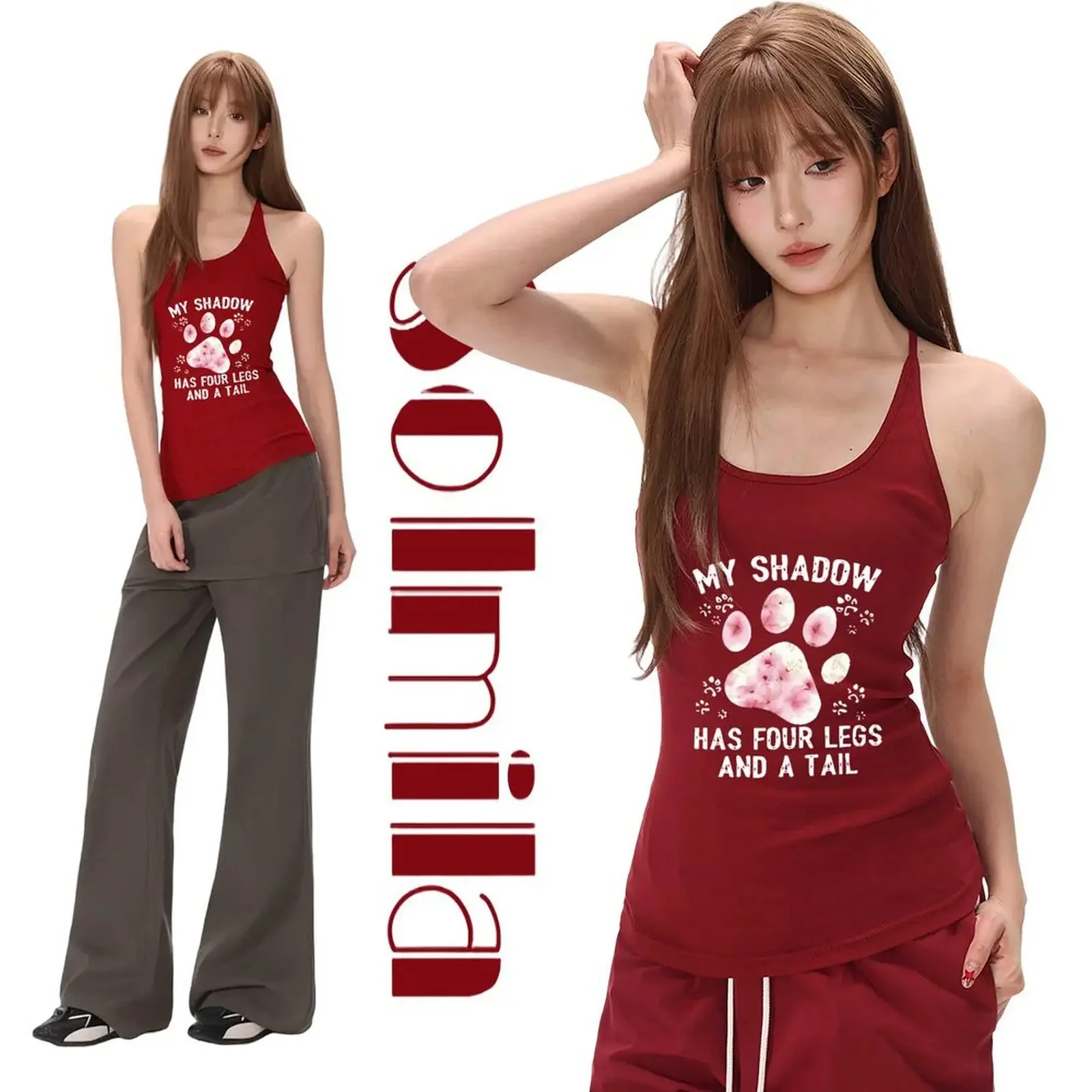 Women's Claret Sleeveless Halter Tanks Top Korean Fashion Cute Multicolor Bear Graphic Y2K Summer Beach Everyday Casual Tee
Women's Claret Sleeveless Halter Tanks Top Korean Fashion Cute Multicolor Bear Graphic Y2K Summer Beach Everyday Casual Tee