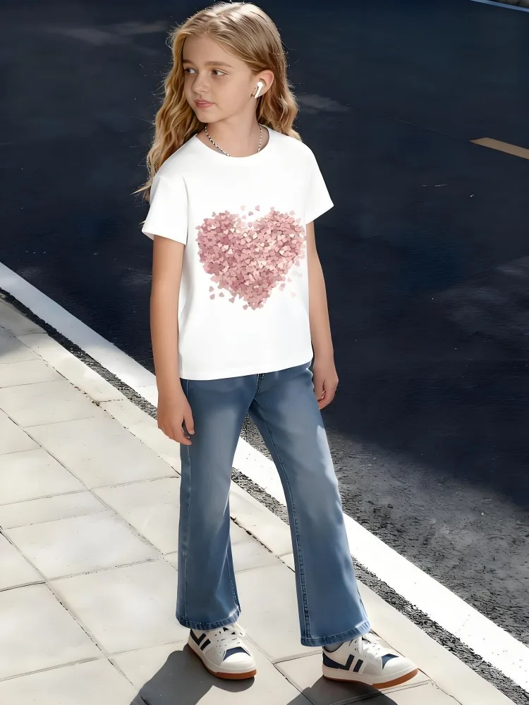 Kids Children's Cotton T-Shirt Gradient Pink Hearts in Heart Shape Pattern for Boys Girls Romantic Sweet Everyday Wear
Kids Children's Cotton T-Shirt Gradient Pink Hearts in Heart Shape Pattern for Boys Girls Romantic Sweet Everyday Wear