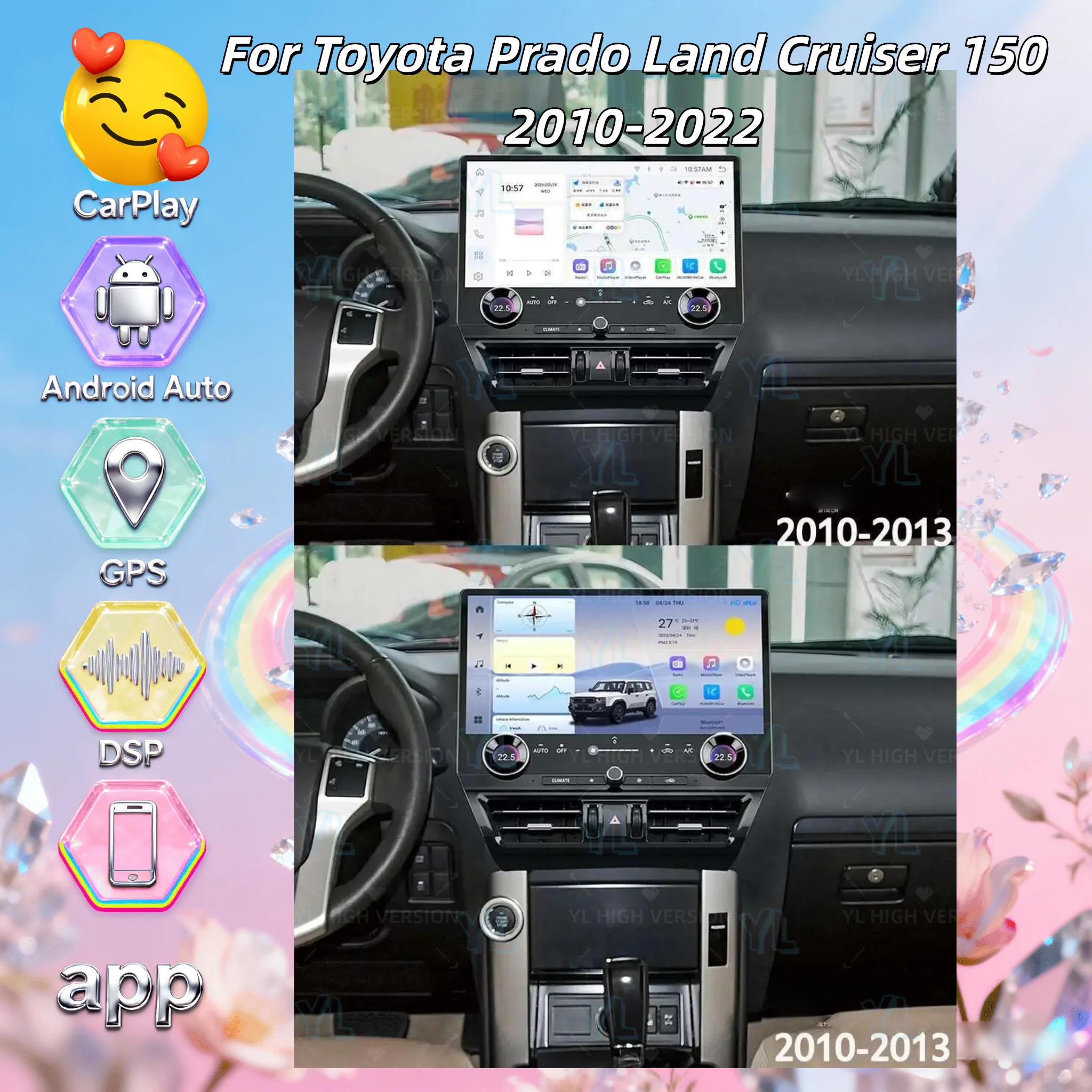 16.8" Android13 Auto Wireless CarPlay Car Radio For Toyota Prado 150 2010-2021 Stereo Multimedia GPS Navigation Head Unit BT 5.0
16.8" Android13 Auto Wireless CarPlay Car Radio For Toyota Prado 150 2010-2021 Stereo Multimedia GPS Navigation Head Unit BT 5.0
