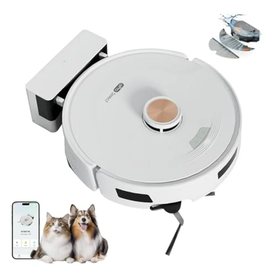 Robot Vacuum and Mop Combo for home office, ABS plastic, black, smart mechanical arm with 10000Pa suction, smart mapping, obsta
Robot Vacuum and Mop Combo for home office, ABS plastic, black, smart mechanical arm with 10000Pa suction, smart mapping, obsta
