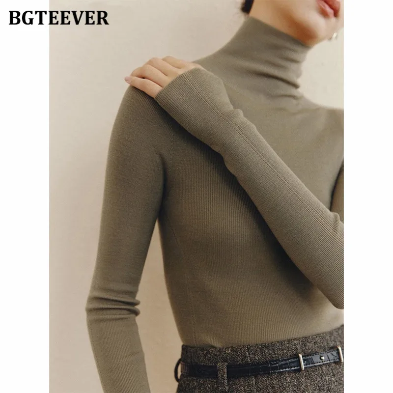BGTEEVER Stylish Ladies Turtleneck Sweaters Pullovers Autumn Winter Elegant Long Sleeve Female Knitted Pullovers Tops
BGTEEVER Stylish Ladies Turtleneck Sweaters Pullovers Autumn Winter Elegant Long Sleeve Female Knitted Pullovers Tops