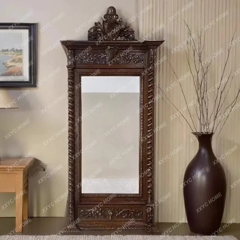 retro carved large full-body mirror luxury old floor mirror
retro carved large full-body mirror luxury old floor mirror