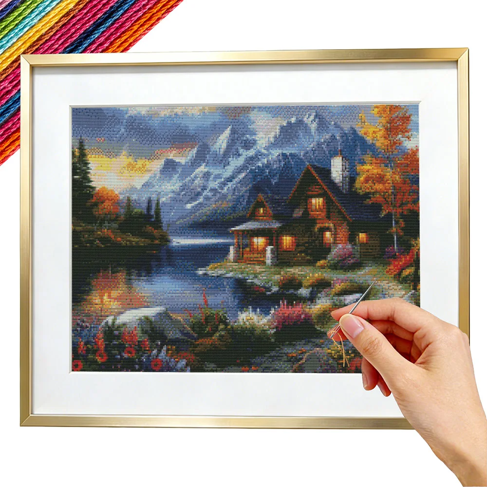 Embroidery Kits House Landscape 11CT Home Decor Printed Canvas Adult Crafts Needlework Cross Stitch Lake River
Embroidery Kits House Landscape 11CT Home Decor Printed Canvas Adult Crafts Needlework Cross Stitch Lake River