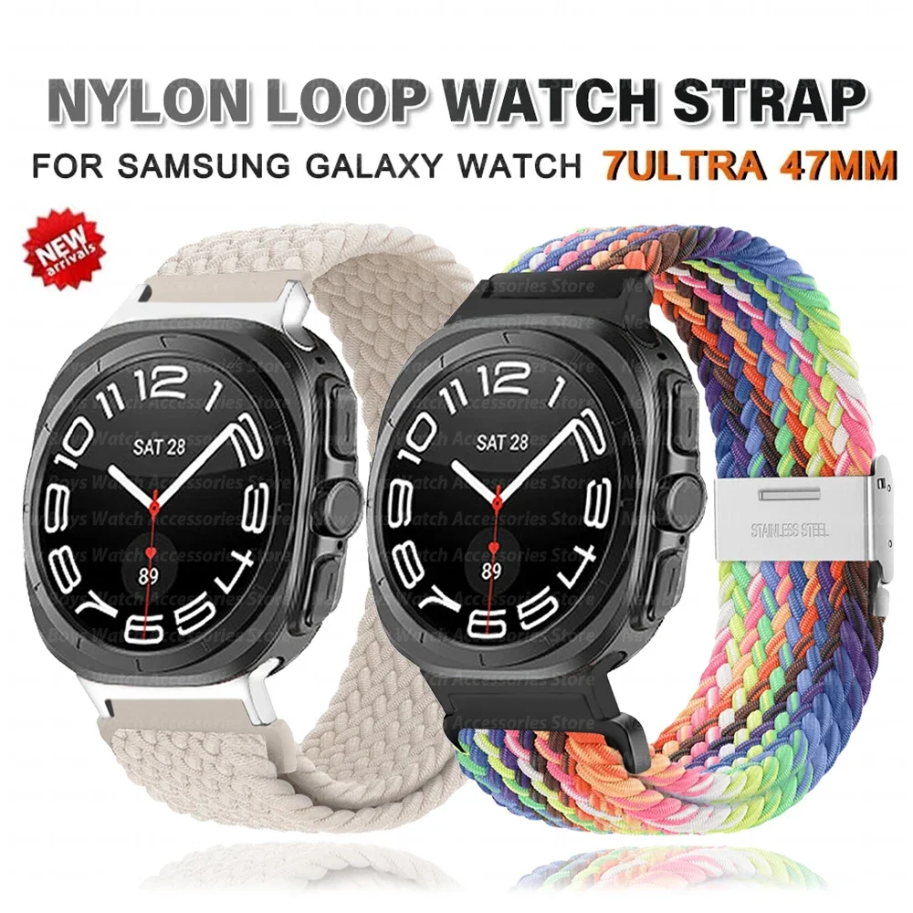 Плетеный нейлоновый ремешок с петлей для Samsung Galaxy Watch 7 Ultra 47 мм, спортивный ремешок унисекс для Galaxy Watch 7 Ultra 47 мм, браслет без зазоров
Плетеный нейлоновый ремешок с петлей для Samsung Galaxy Watch 7 Ultra 47 мм, спортивный ремешок унисекс для Galaxy Watch 7 Ultra 47 мм, браслет без зазоров