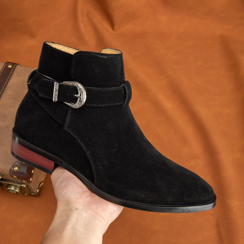 Мужские высокие ботинки из искусственной замши на низком каблуке, удобные дышащие деловые мужские ботинки, размеры 38-46
Мужские высокие ботинки из искусственной замши на низком каблуке, удобные дышащие деловые мужские ботинки, размеры 38-46