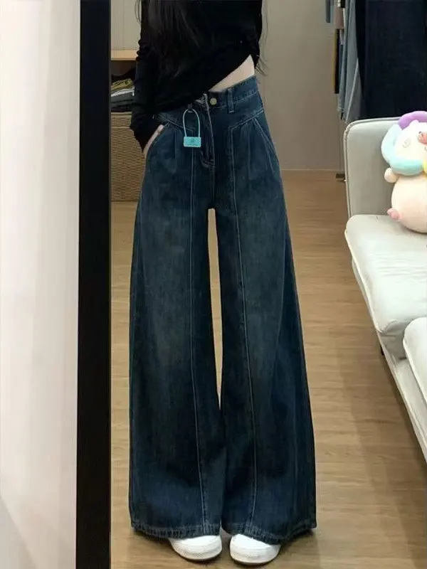 Ретро-синие широкие джинсы-клеш для женщин, свободного кроя, с высокой талией, повседневные, для города, осень-зима, новинка
Ретро-синие широкие джинсы-клеш для женщин, свободного кроя, с высокой талией, повседневные, для города, осень-зима, новинка