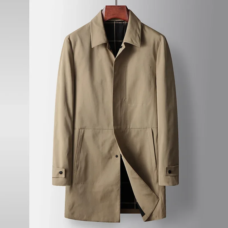 Мужской весенний плащ, однобортное пальто, кардиган, куртка с отложным воротником, длинный рукав, пуговицы, однотонные уличные карманы, обычные
Мужской весенний плащ, однобортное пальто, кардиган, куртка с отложным воротником, длинный рукав, пуговицы, однотонные уличные карманы, обычные