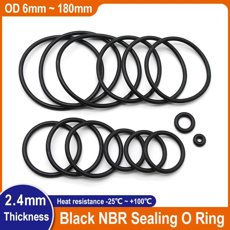 10/50Pcs NBR O Ring Gasket CS 2.4mm OD 6mm ~ 180mm Black Nitrile Rubber Spacer Oil/Corrosion Resistance Waterproof Seal Washer
10/50Pcs NBR O Ring Gasket CS 2.4mm OD 6mm ~ 180mm Black Nitrile Rubber Spacer Oil/Corrosion Resistance Waterproof Seal Washer