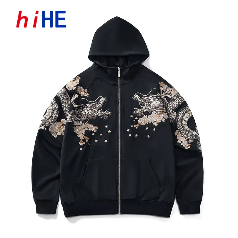 Zipper Embroidery Men's Sweatshirt with Hood Spring Autumn Heavy Cardigan Loose Couple Hoodies Sukajan Streetwear D002
Zipper Embroidery Men's Sweatshirt with Hood Spring Autumn Heavy Cardigan Loose Couple Hoodies Sukajan Streetwear D002