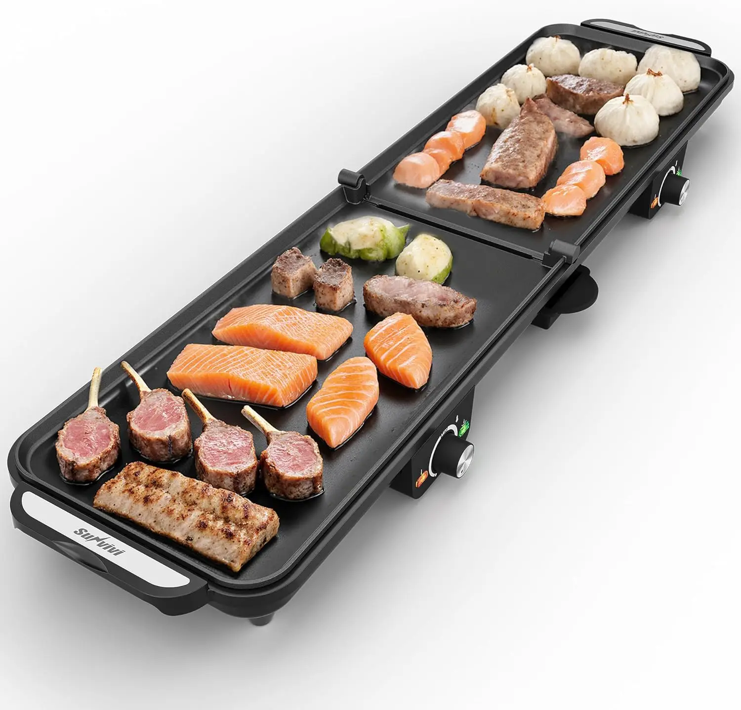 Electric Griddle Flat Grill: Indoor Grill with 2 Adjustable Temp Knobs, Nonstick Cooking Plate, Large Grill Pan with Drip
Electric Griddle Flat Grill: Indoor Grill with 2 Adjustable Temp Knobs, Nonstick Cooking Plate, Large Grill Pan with Drip