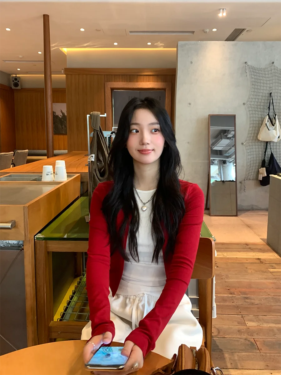 Red Knitted Open Cardigan Women's Base Layer Inner Wear Slimming Winter New Sle Knitwear ort Sve Zipper Closure Girl
Red Knitted Open Cardigan Women's Base Layer Inner Wear Slimming Winter New Sle Knitwear ort Sve Zipper Closure Girl