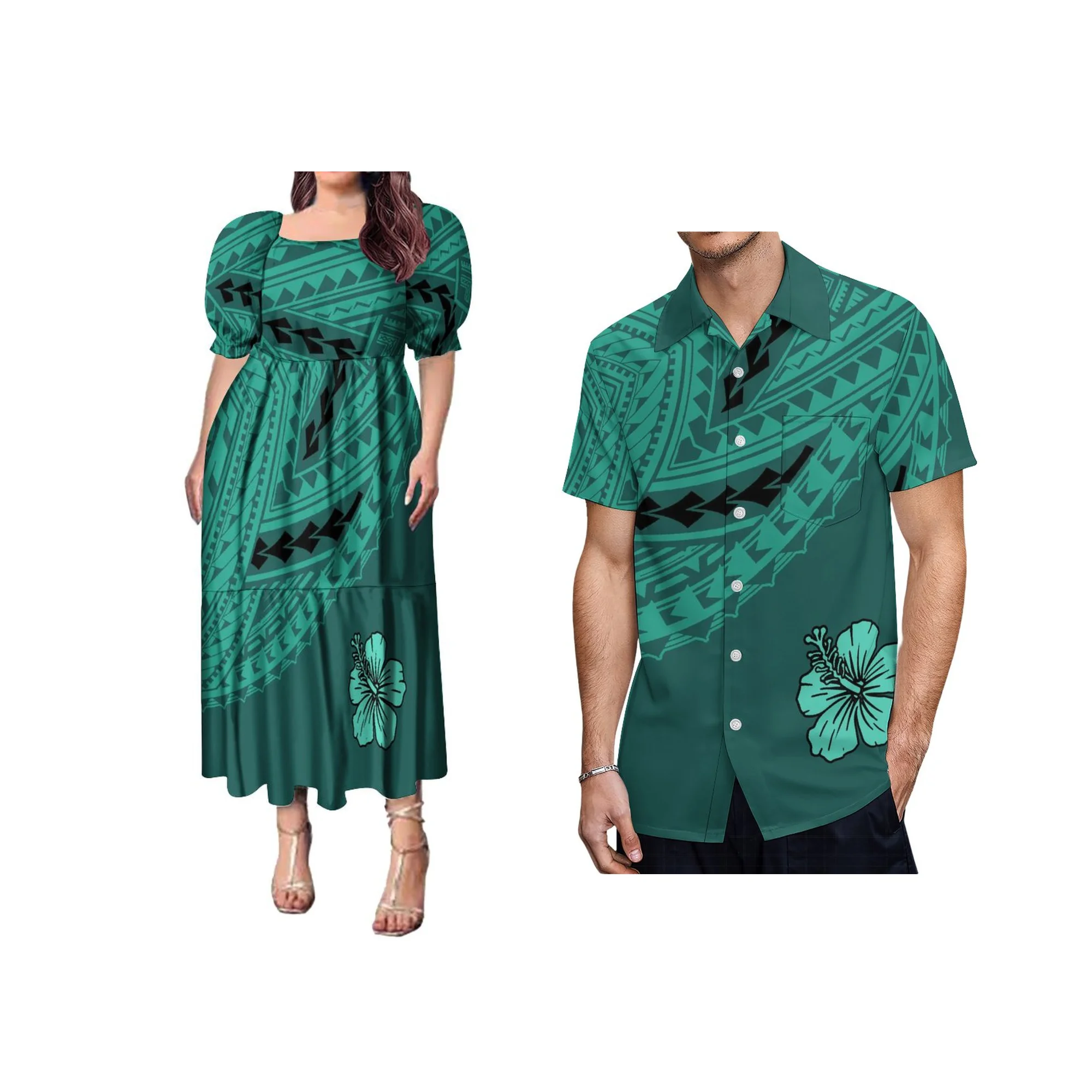 Wholesale Custom Polynesian Tonga Tribal Design Couples Matching Outfits Puff Sleeve Ruffles Tiered Dress And Mens Shirts
Wholesale Custom Polynesian Tonga Tribal Design Couples Matching Outfits Puff Sleeve Ruffles Tiered Dress And Mens Shirts