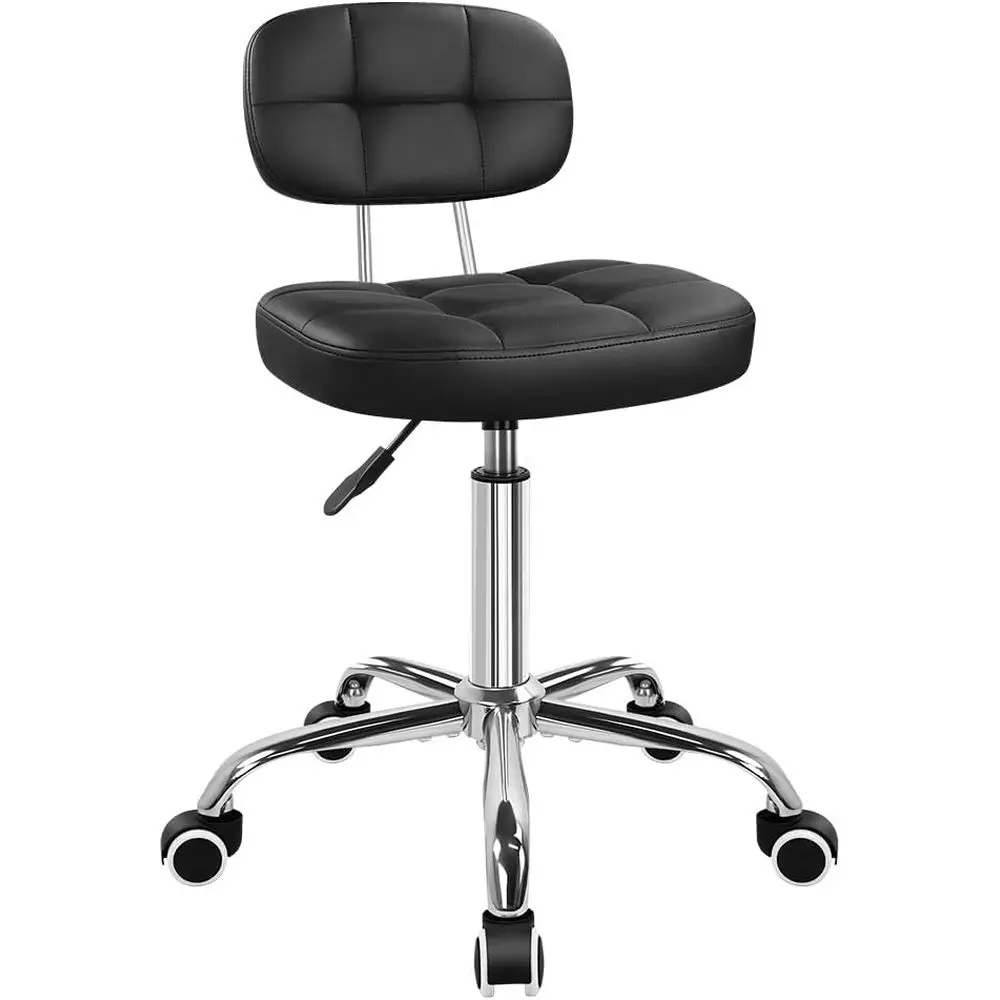 Black Home Oice Chair Leather Rolling Stool with Swivel Wheels with Backrest Height Adjustable or Home Oice Computer Desk
Black Home Oice Chair Leather Rolling Stool with Swivel Wheels with Backrest Height Adjustable or Home Oice Computer Desk