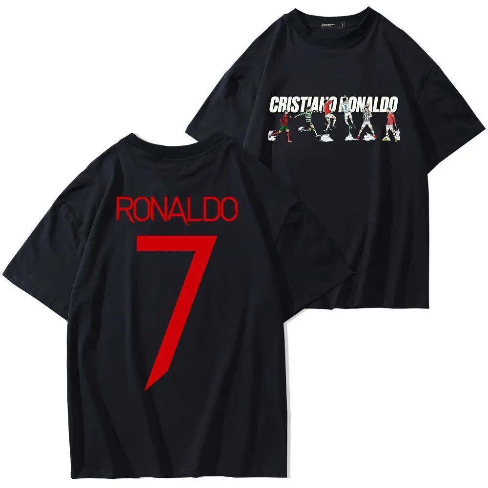 Football C Luo Evolution Double-Sided Printed Cotton Short-Sleeved T Shirt Men And Women The Same Summer Loose Fashionable Cloth
Football C Luo Evolution Double-Sided Printed Cotton Short-Sleeved T Shirt Men And Women The Same Summer Loose Fashionable Cloth