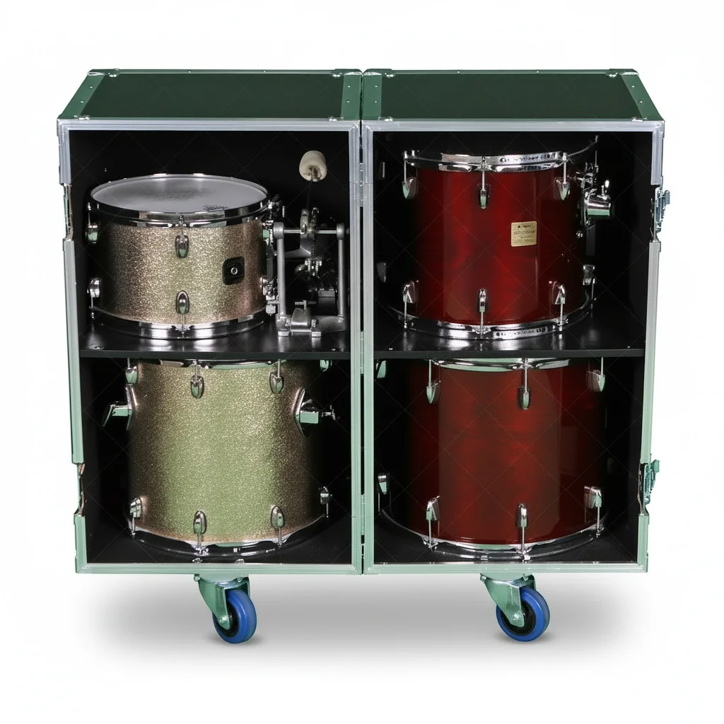 ATA Flight Case, Aluminum Plywood 19.5x37.5x37 Inch Combo Drum Case, Heavy Duty Shockproof Road Case with Adjustable Shelves
ATA Flight Case, Aluminum Plywood 19.5x37.5x37 Inch Combo Drum Case, Heavy Duty Shockproof Road Case with Adjustable Shelves