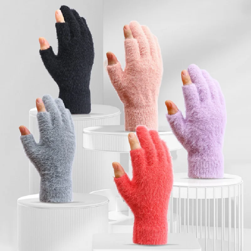 Winter Warmth Fingerless Gloves Mink Fur Knitted Gloves Sliding Screen Outdoors Warmth Cold-proof Mittens for Men and Women
Winter Warmth Fingerless Gloves Mink Fur Knitted Gloves Sliding Screen Outdoors Warmth Cold-proof Mittens for Men and Women