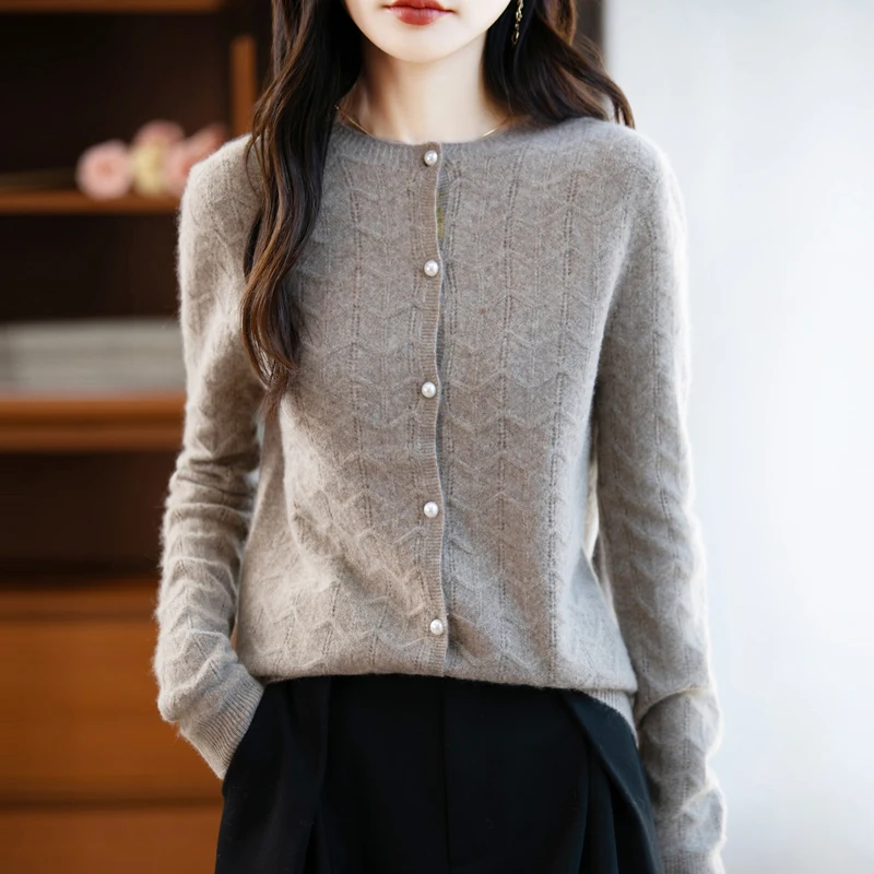 New Fashion Women Clothing 100%Merino Wool Sweater O-Neck Long Sleeve Spring Autumn Winter Basic Comfort Cardigan Knitwears Tops
New Fashion Women Clothing 100%Merino Wool Sweater O-Neck Long Sleeve Spring Autumn Winter Basic Comfort Cardigan Knitwears Tops