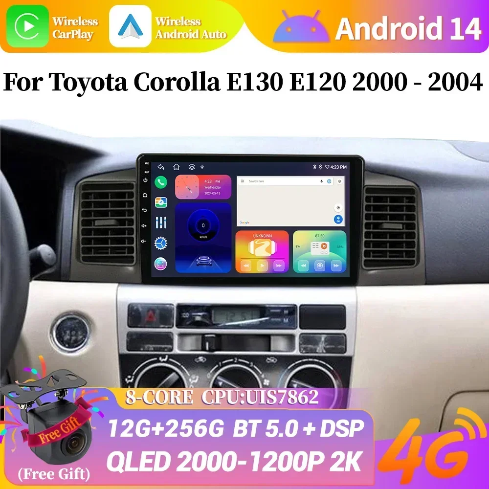 Автомобильный радиоприемник, мультимедийная навигация, Wi-Fi, Android 14, для Toyota Corolla E130 E120 2000-2004, беспроводной Bluetooth Carplay, стерео экран
Автомобильный радиоприемник, мультимедийная навигация, Wi-Fi, Android 14, для Toyota Corolla E130 E120 2000-2004, беспроводной Bluetooth Carplay, стерео экран