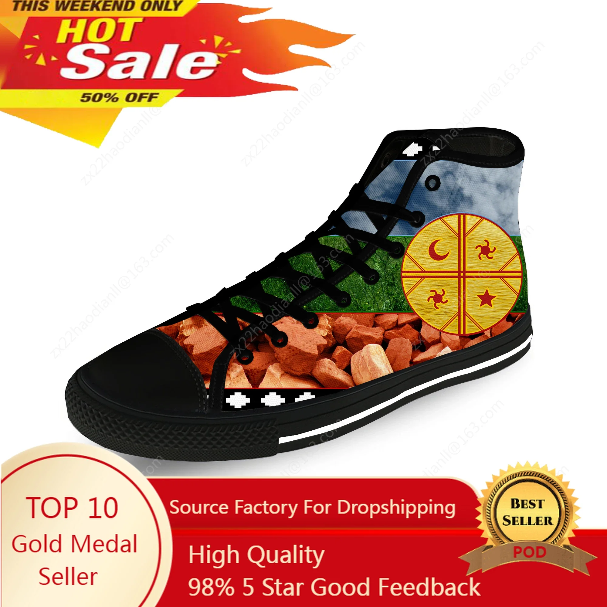 Flag of the Mapuches New Arrive Casual Cloth Fashion 3D Print High Top Canvas Shoes Men Women Lightweight Breathable Sneakers
Flag of the Mapuches New Arrive Casual Cloth Fashion 3D Print High Top Canvas Shoes Men Women Lightweight Breathable Sneakers