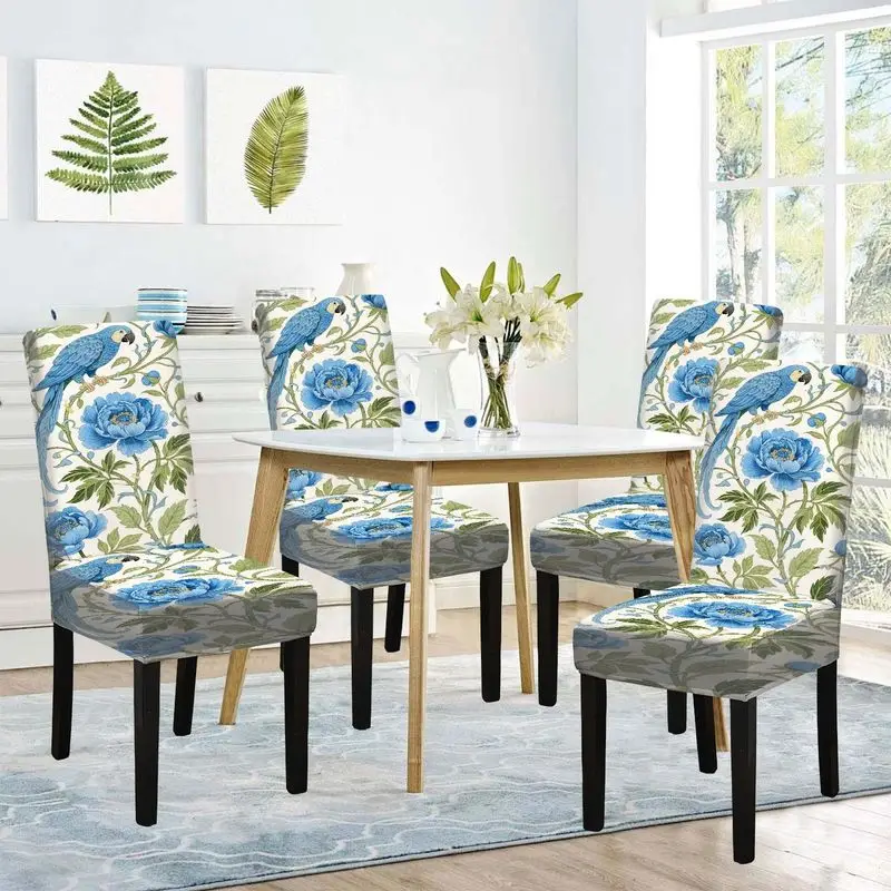 Stretch Restaurant Chair Cover, Blue Parrot and Floral Print, Furniture Protective Cover for Hotel Banquet Home Decoration
Stretch Restaurant Chair Cover, Blue Parrot and Floral Print, Furniture Protective Cover for Hotel Banquet Home Decoration