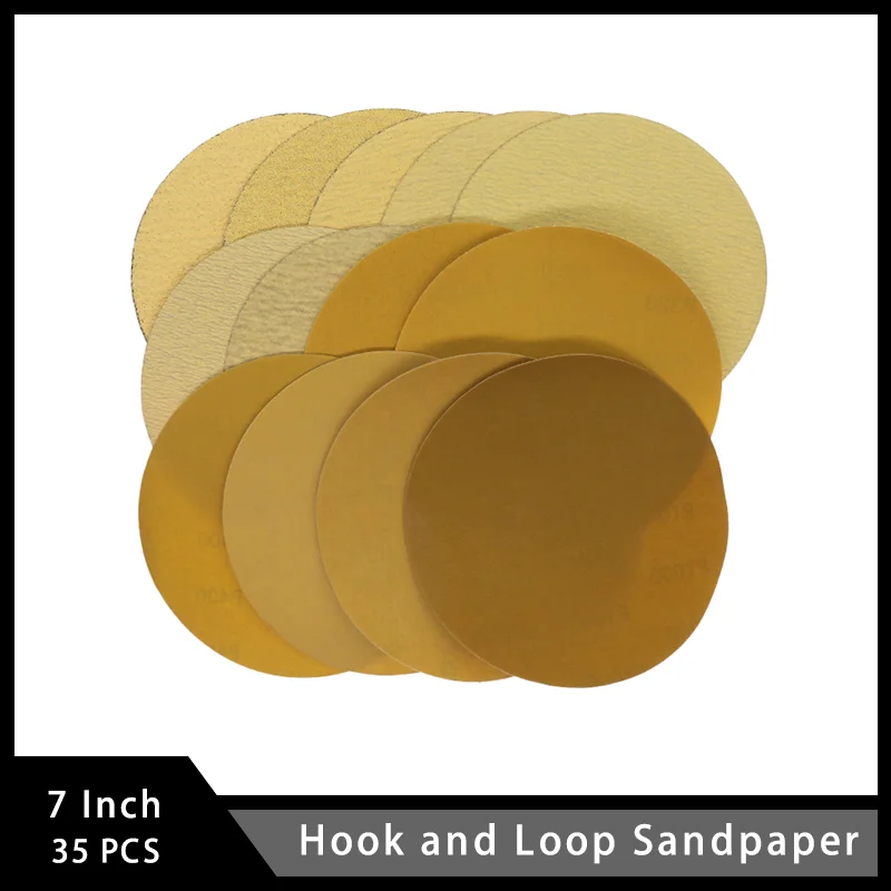 7 Inch Hook and Loop Sandpaper 35 Pcs 175mm Aluminum Oxide Wet&Dry Sanding Disc for Polishing Car Wood Working Auto Paint
7 Inch Hook and Loop Sandpaper 35 Pcs 175mm Aluminum Oxide Wet&Dry Sanding Disc for Polishing Car Wood Working Auto Paint