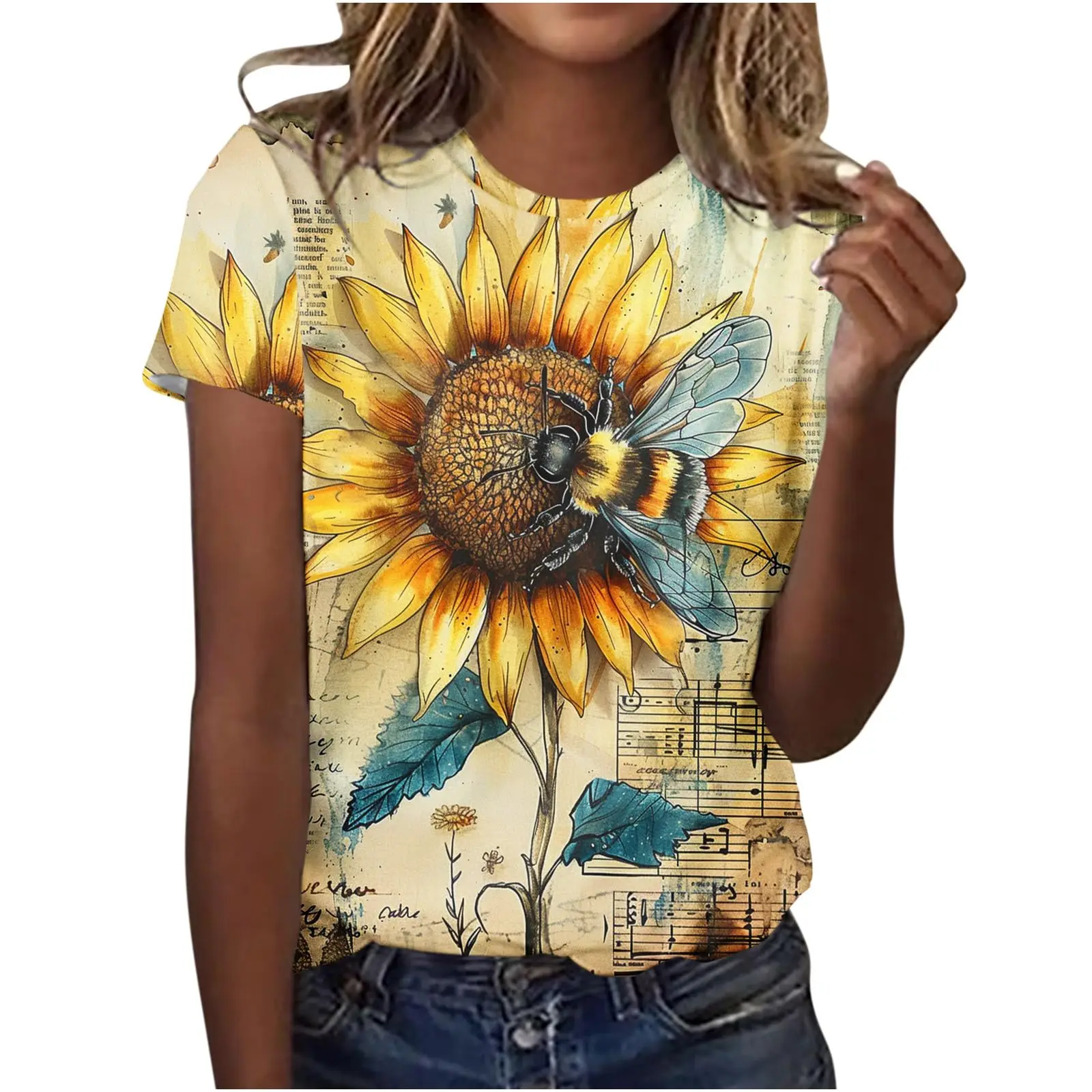 Cute Honey Bee Graphic 3D Print T-Shirts Women's Short Sleeves Elegant T Shirt Streetwear Y2k Harajuku Tees Tops Female Clothing
Cute Honey Bee Graphic 3D Print T-Shirts Women's Short Sleeves Elegant T Shirt Streetwear Y2k Harajuku Tees Tops Female Clothing